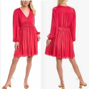 Kobi Halperin Alexis Braid Trim Dress Size Medium Pink